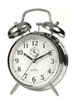 Acctim Saxon Large White Double Bell Alarm Clock  Chrome 12627