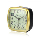 Ravel Retro Styled Small Size Bedside Quartz Alarm Clock - Black / Gold RC041.32