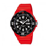 Casio Men's Quartz White & Black Analogue Watch Red Strap Watch -  MRW-200HC-4BVDF
