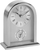 W2843 WIDDOP Arched Silver Aluminium Mantel Clock