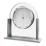 Acctim Mantel Clock / Silver Tone & Glass Battery 'Wootton' 37057
