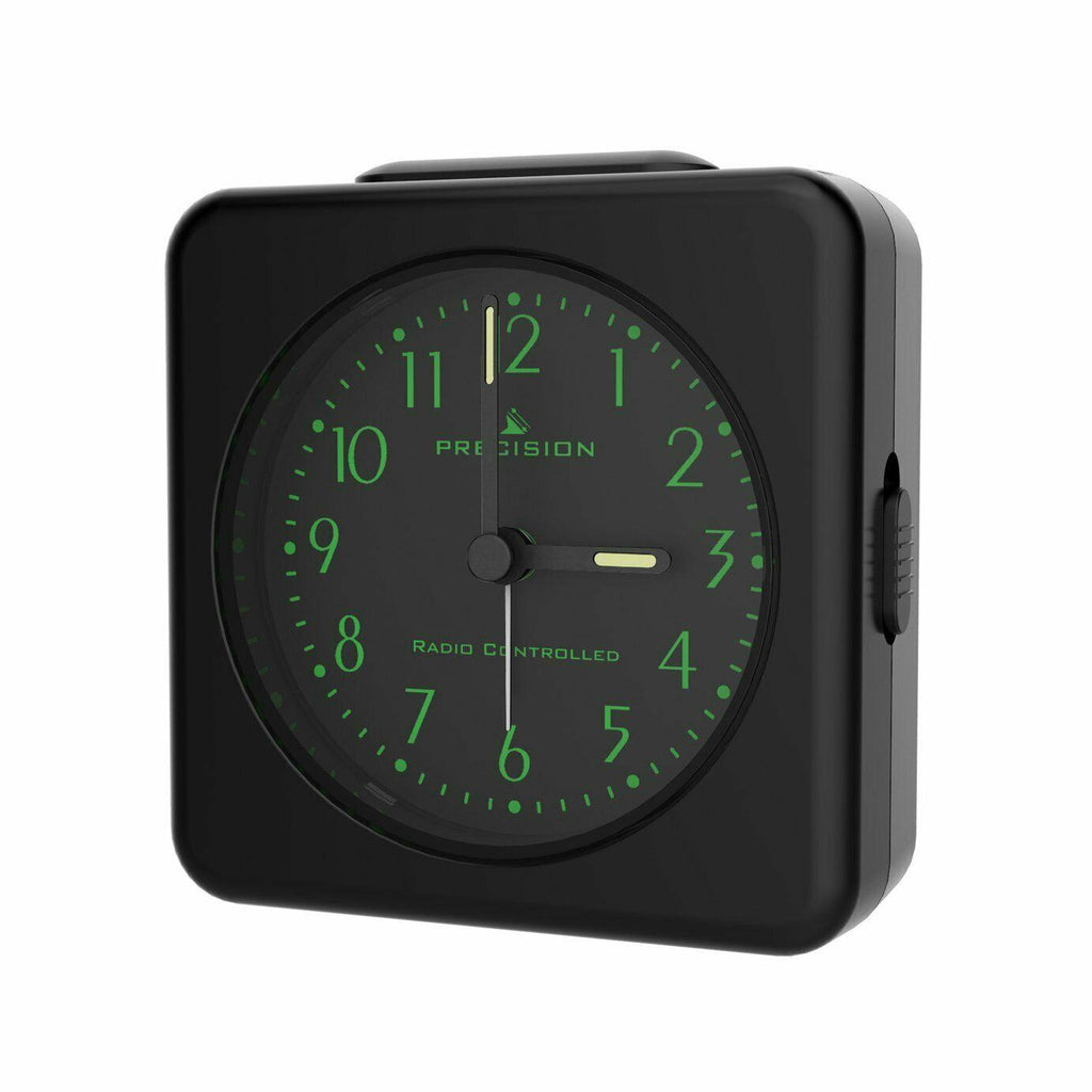 Precision Radio Controlled Analogue Black Alarm Clock AP060 Gadgetize