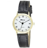 Ravel Womens Classic Strap  Black / Gold / White Roman Numbers Watch R0129.11.2