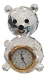 Miniature Clock Crystal glass bear  IMP514 - CLEARANCE NEEDS RE-BATTERY