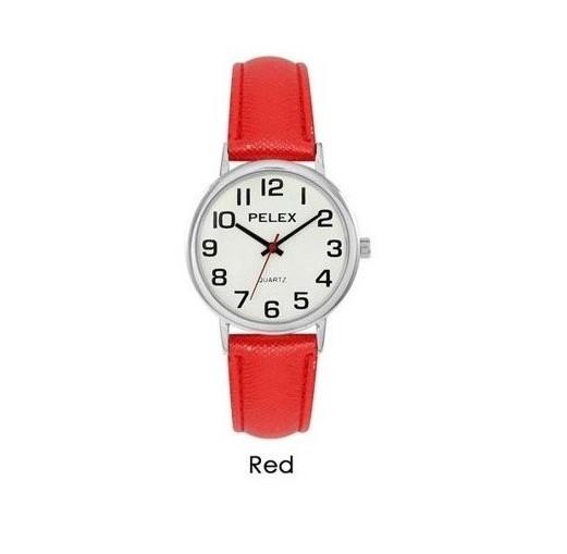 PELEX Unisex Large Dial Red Strap Quartz Watch PLX-048-R
