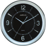 Amplus Analogue Glow in Dark Round Wall Clock PW164 Black