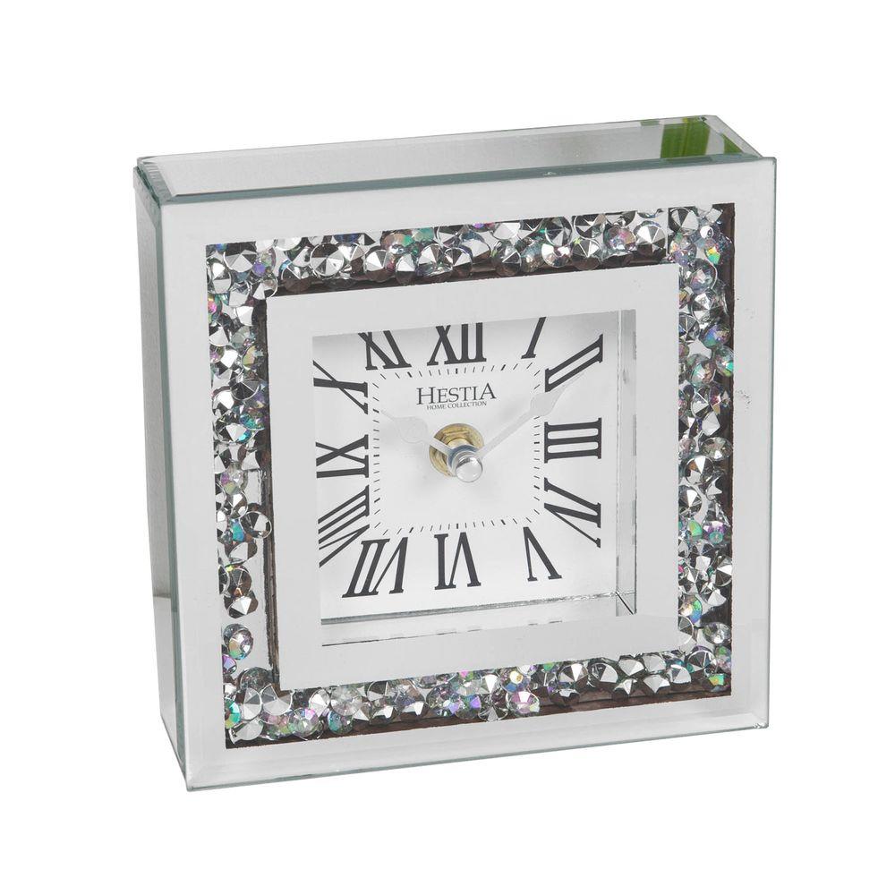 Widdop Hestia Crystal Border Mantel Clock 15cm HE1289CK