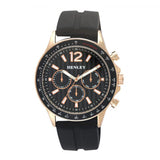 Henley Men's Black Dial Black/Rose Silicone Sports Rubber Strap Watch H02206.44