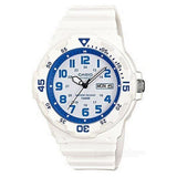 Casio Men's Quartz Blue & White Analogue White Strap Watch - MRW-200HC-7B2VDF