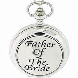 Boxx Silver Tone Father Of The Bride White Dial Pocket Watch & Chain M5087.03